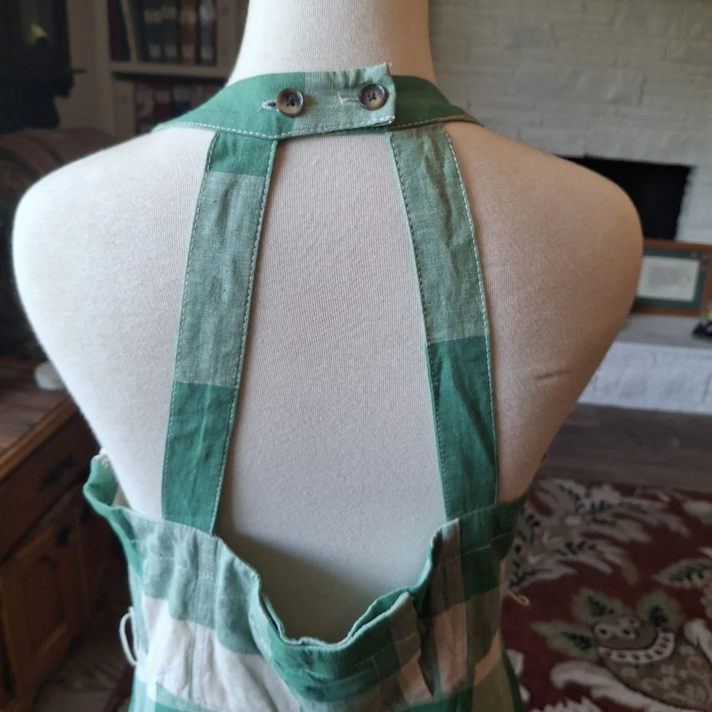 Maeve Anthropology Green and White Checkered Dress Size 10 - Picture 9 of 13